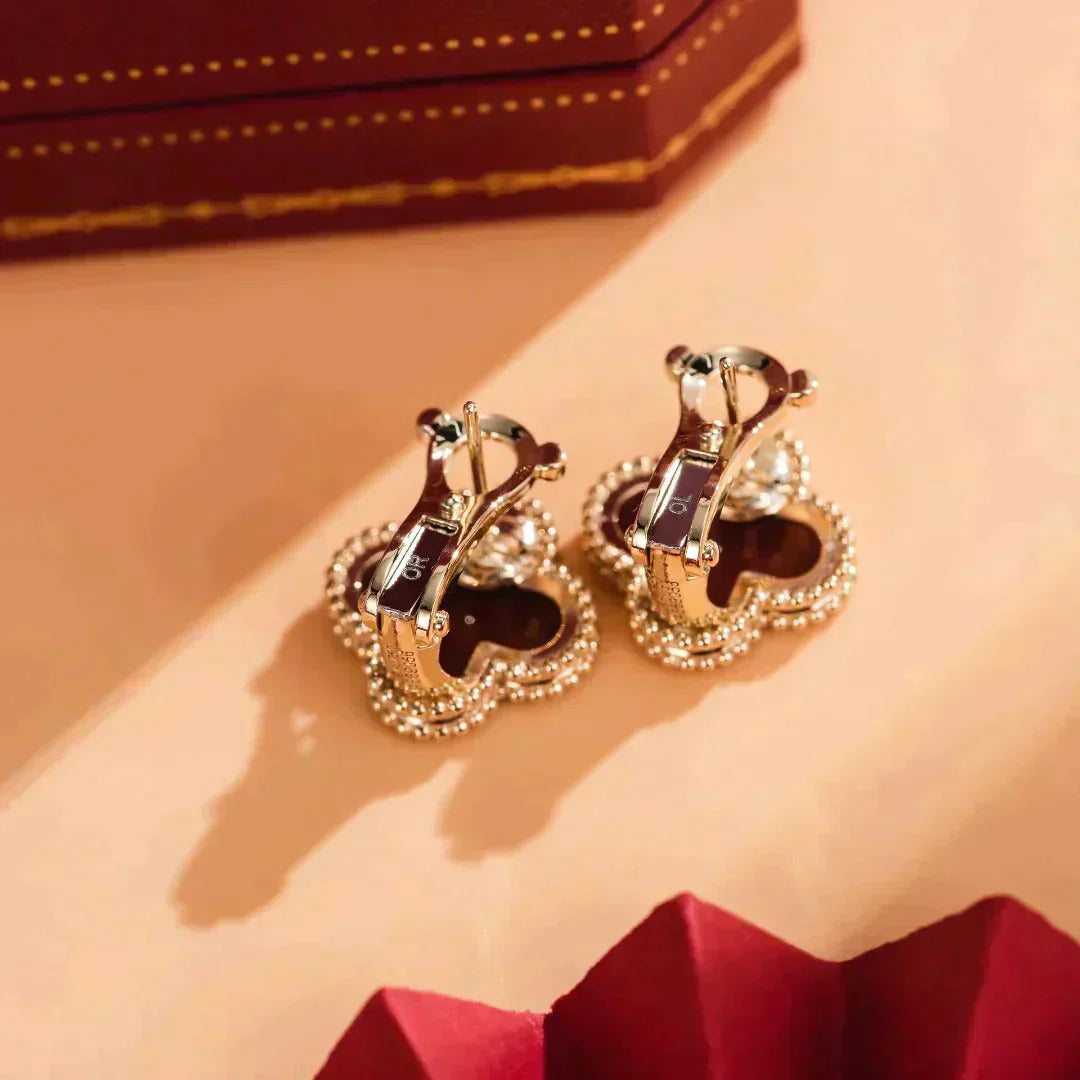 [Glitter Jewelry]CLOVER MEDIUM 1 MOTIFS CARNELIAN  EARRINGS
