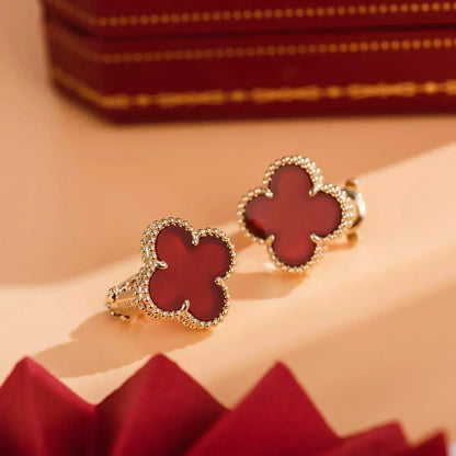 [Glitter Jewelry]CLOVER MEDIUM 1 MOTIFS CARNELIAN  EARRINGS