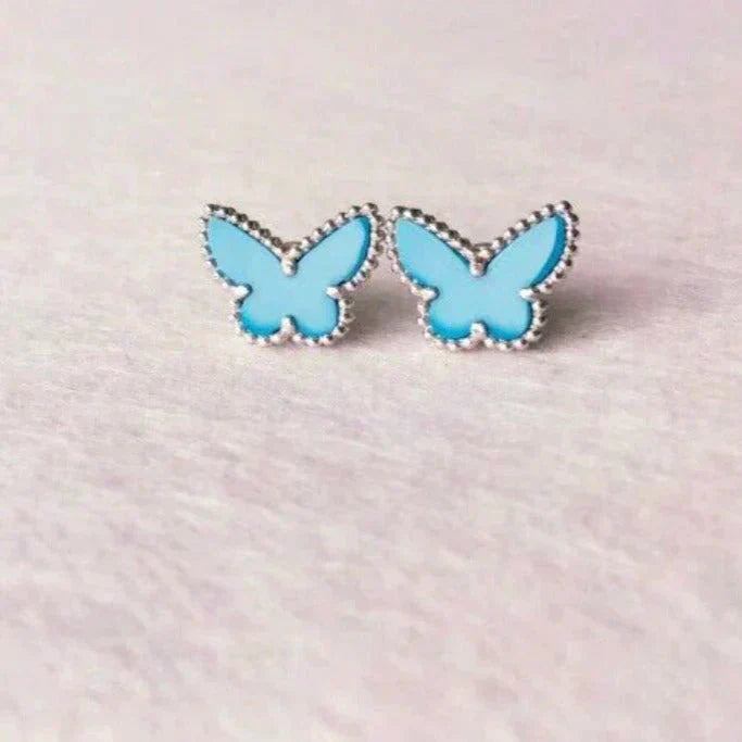 [Glitter Jewelry]BUTTERFLY TURQUOISE EARRINGS SILVER