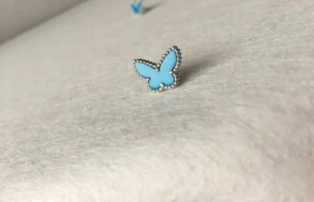 [Glitter Jewelry]BUTTERFLY TURQUOISE EARRINGS SILVER
