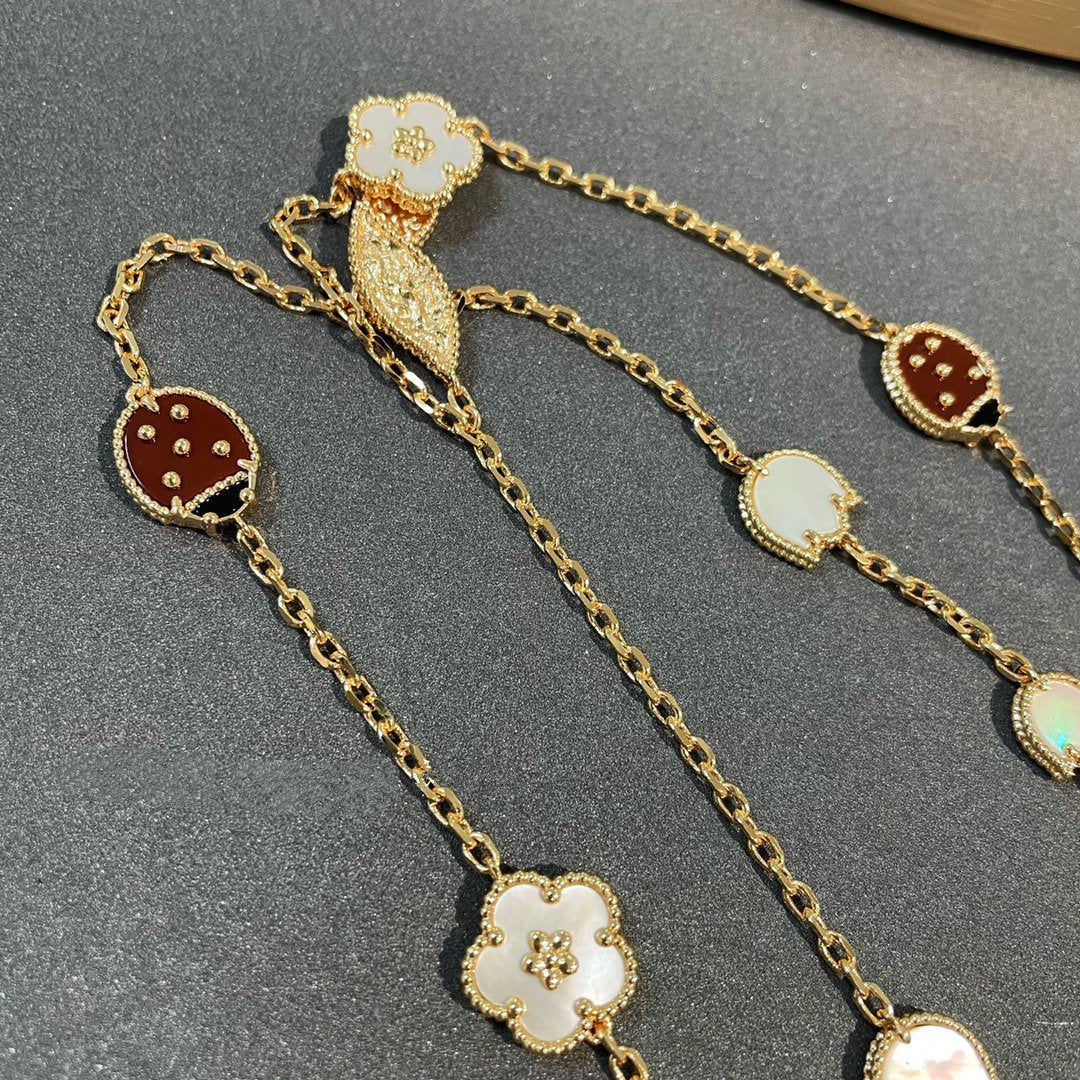 [Glitter Jewelry]LUCKY SPRING 15 MOTIFS GOLD NECKLACE