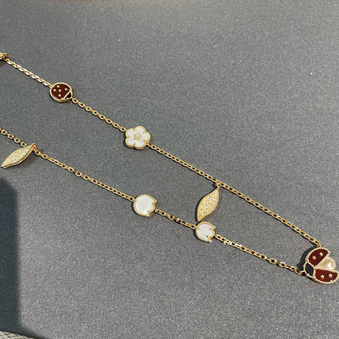 [Glitter Jewelry]LUCKY SPRING 15 MOTIFS GOLD NECKLACE