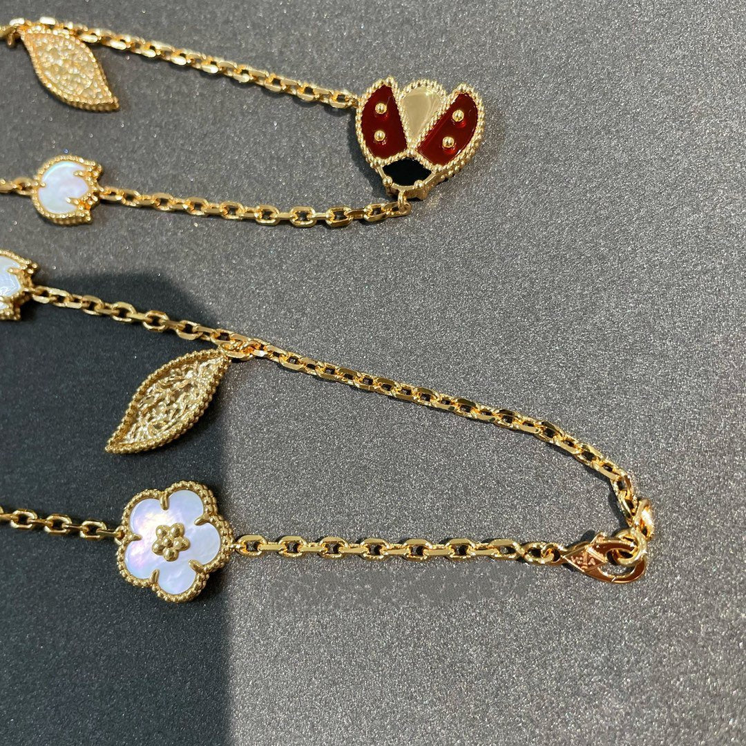 [Glitter Jewelry]LUCKY SPRING 15 MOTIFS GOLD NECKLACE