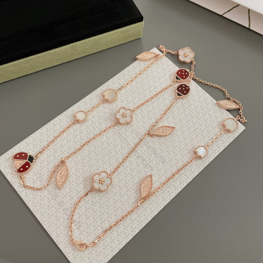 [Glitter Jewelry]LUCKY SPRING 15 MOTIFS ROSE GOLD NECKLACE