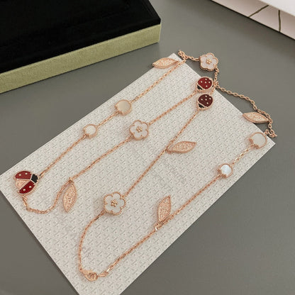 [Glitter Jewelry]LUCKY SPRING 15 MOTIFS ROSE GOLD NECKLACE
