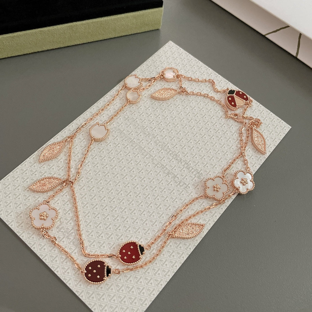 [Glitter Jewelry]LUCKY SPRING 15 MOTIFS ROSE GOLD NECKLACE