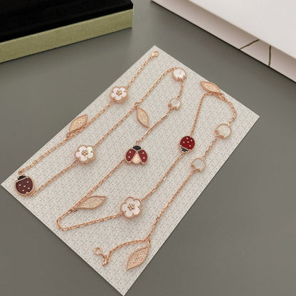 [Glitter Jewelry]LUCKY SPRING 15 MOTIFS ROSE GOLD NECKLACE