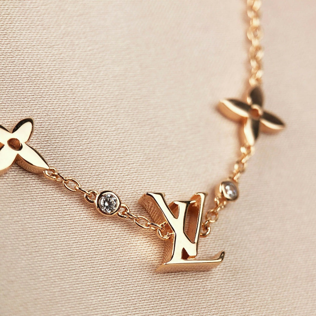 [Glitter Jewelry]STAR AND SUN 7 MOTIFS GOLD BRACELET