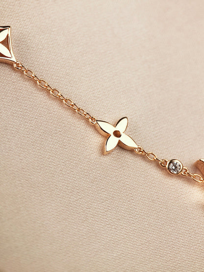 [Glitter Jewelry]STAR AND SUN 7 MOTIFS GOLD BRACELET