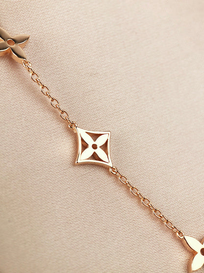 [Glitter Jewelry]STAR AND SUN 7 MOTIFS GOLD BRACELET