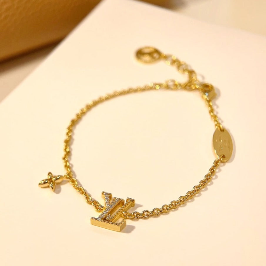 [Glitter Jewelry]LOGO STAR MOTIF GOLD BRACELET
