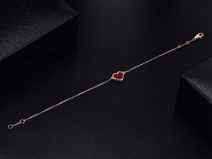 [Glitter Jewelry]HEART CARNELIAN PINK GOLD BRACELET