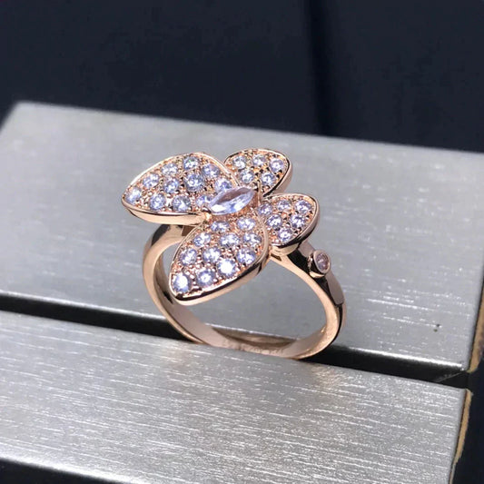 [Glitter Jewelry]BUTTERFLY PINK GOLD DIAMOND RING