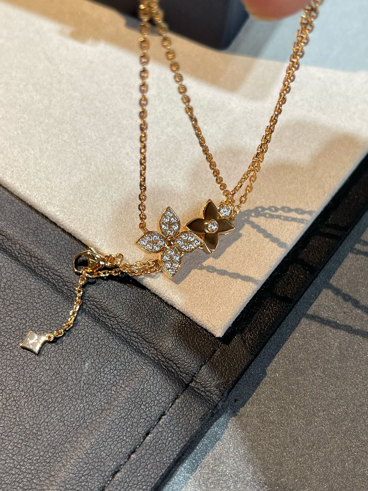 [Glitter Jewelry]STAR BLOSSOM NECKLACE PINK GOLD DIAMONDS