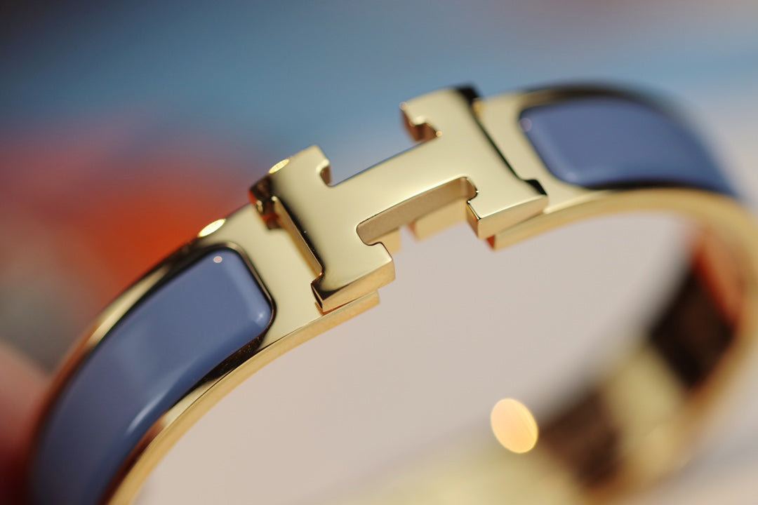 [グリッタージュエリー]Hブレスレット 12mm ブルーグレー