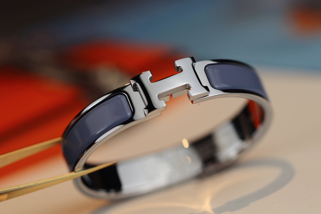 [グリッタージュエリー]Hブレスレット 12mm ブルーグレー