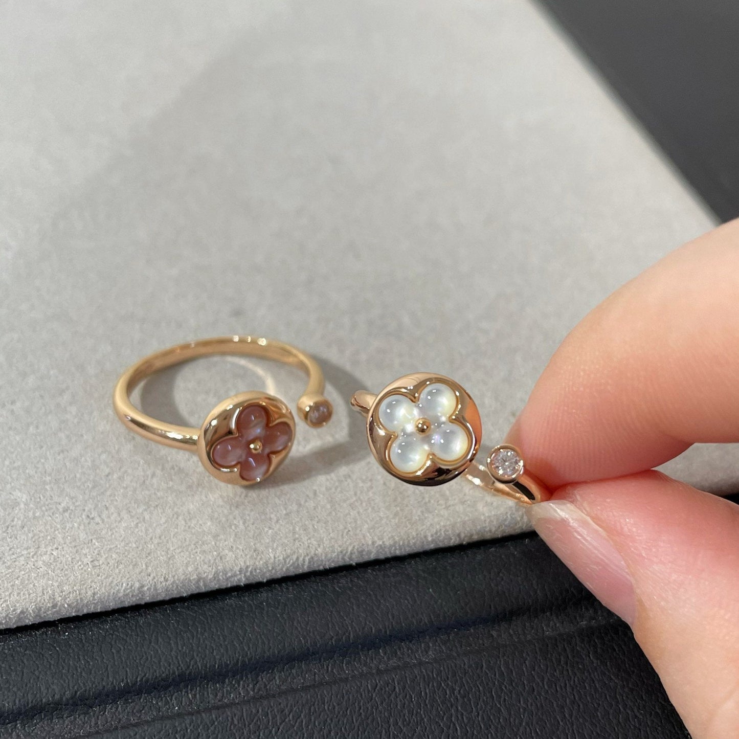 [Glitter Jewelry]SUN 1 DIAMOND PINK MOP RING