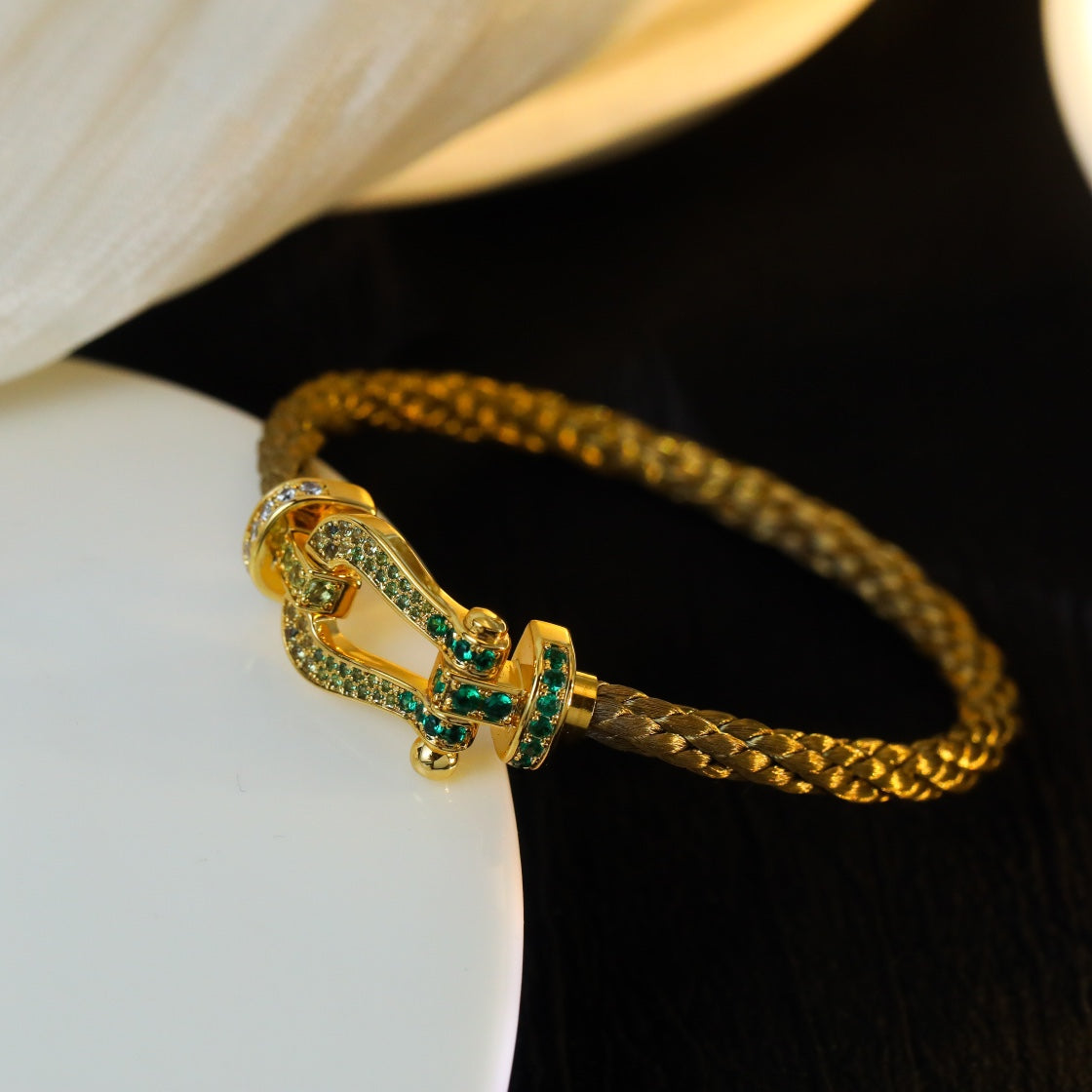[Glitter Jewelry]FORCE 10 GOLD GREEN DIAMOND PAVED
