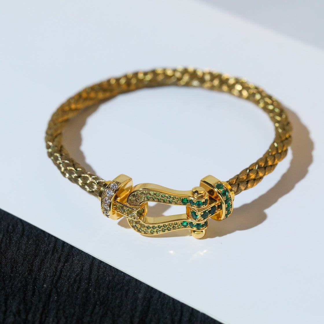 [Glitter Jewelry]FORCE 10 GOLD GREEN DIAMOND PAVED
