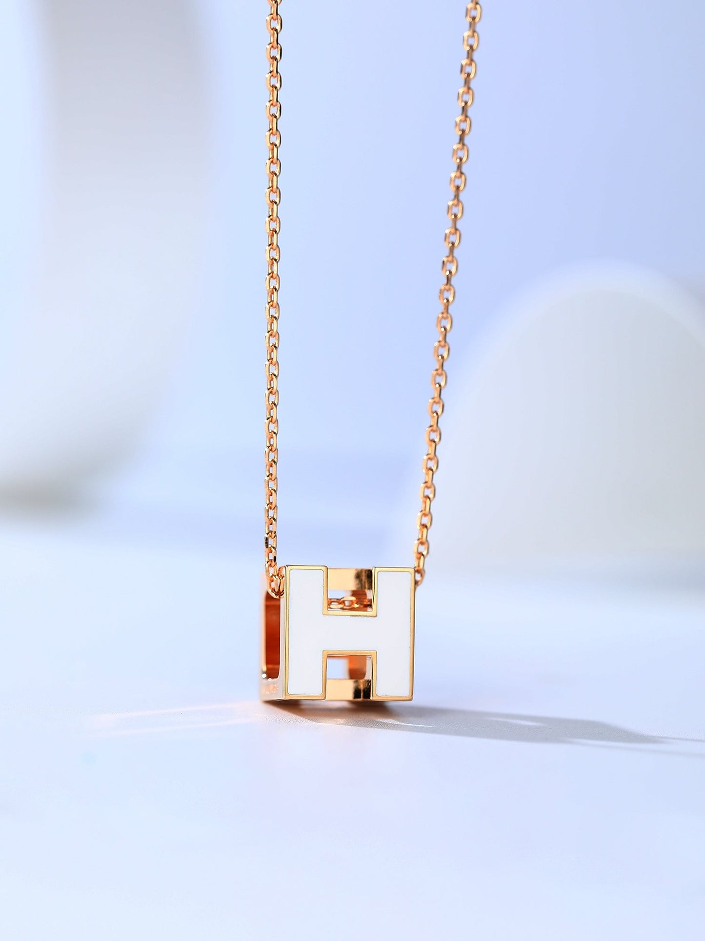 [Glitter Jewelry]H CAGE PINK GOLD NECKLACE