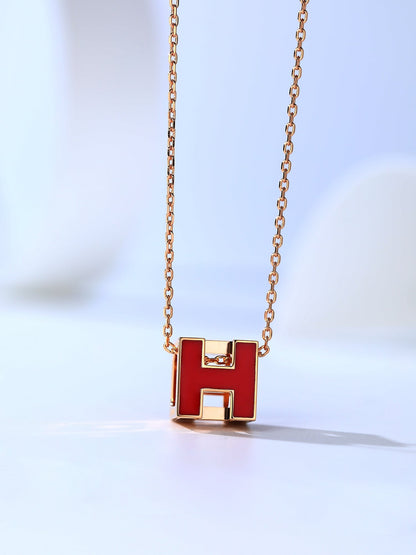 [Glitter Jewelry]H CAGE PINK GOLD NECKLACE