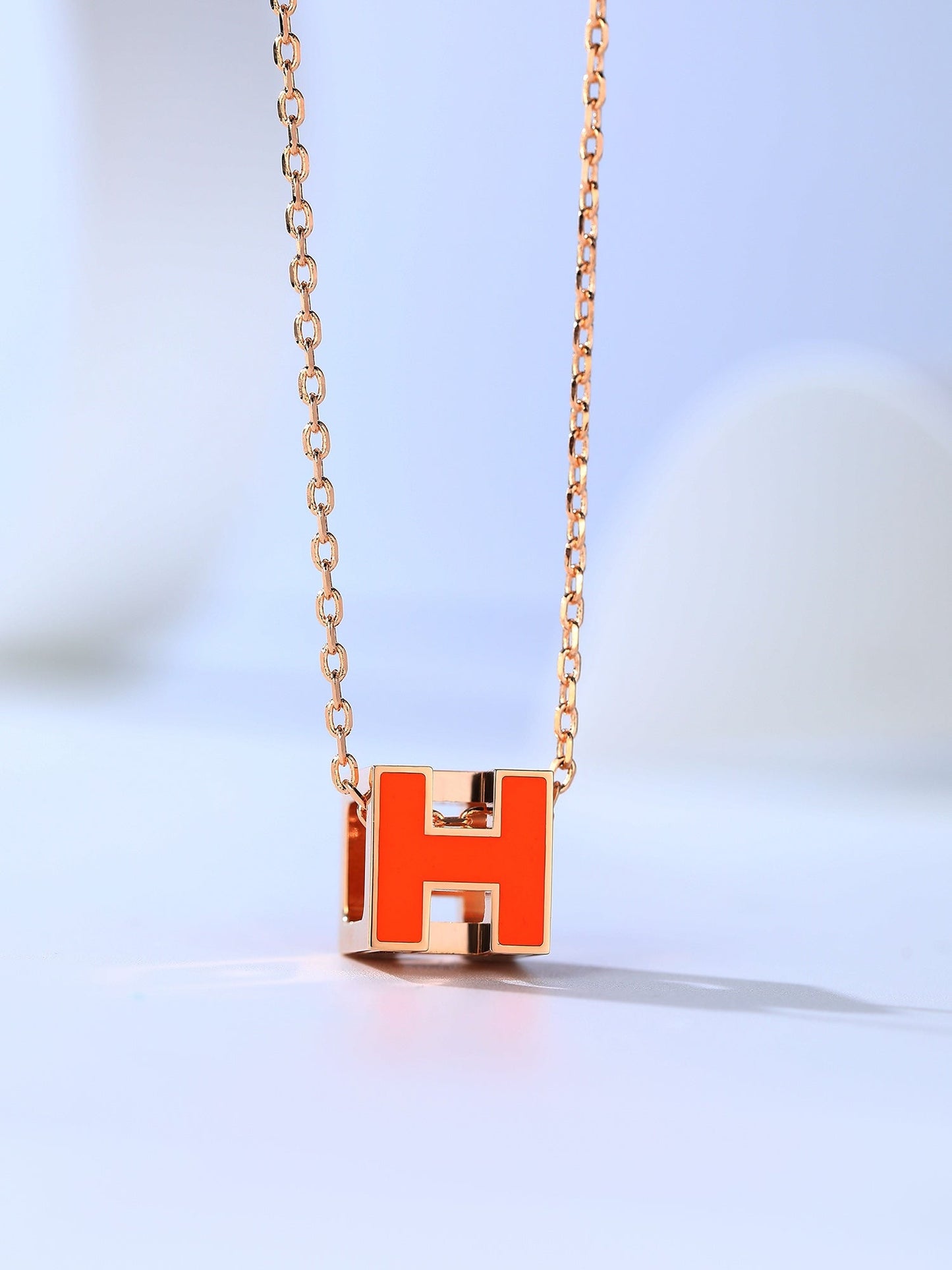 [Glitter Jewelry]H CAGE PINK GOLD NECKLACE