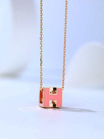 [Glitter Jewelry]H CAGE PINK GOLD NECKLACE