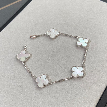 [Glitter Jewelry]CLOVER SILVER MOP 5 MOTIF BRACELET