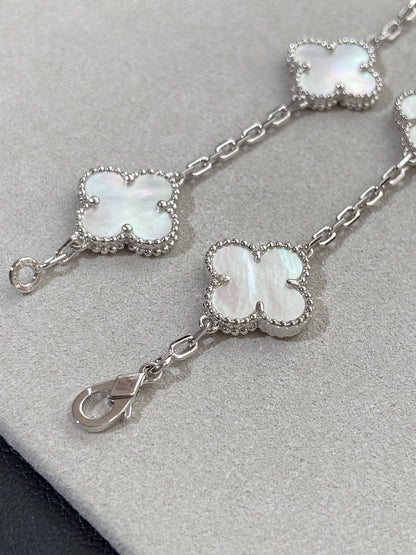 [Glitter Jewelry]CLOVER SILVER MOP 5 MOTIF BRACELET