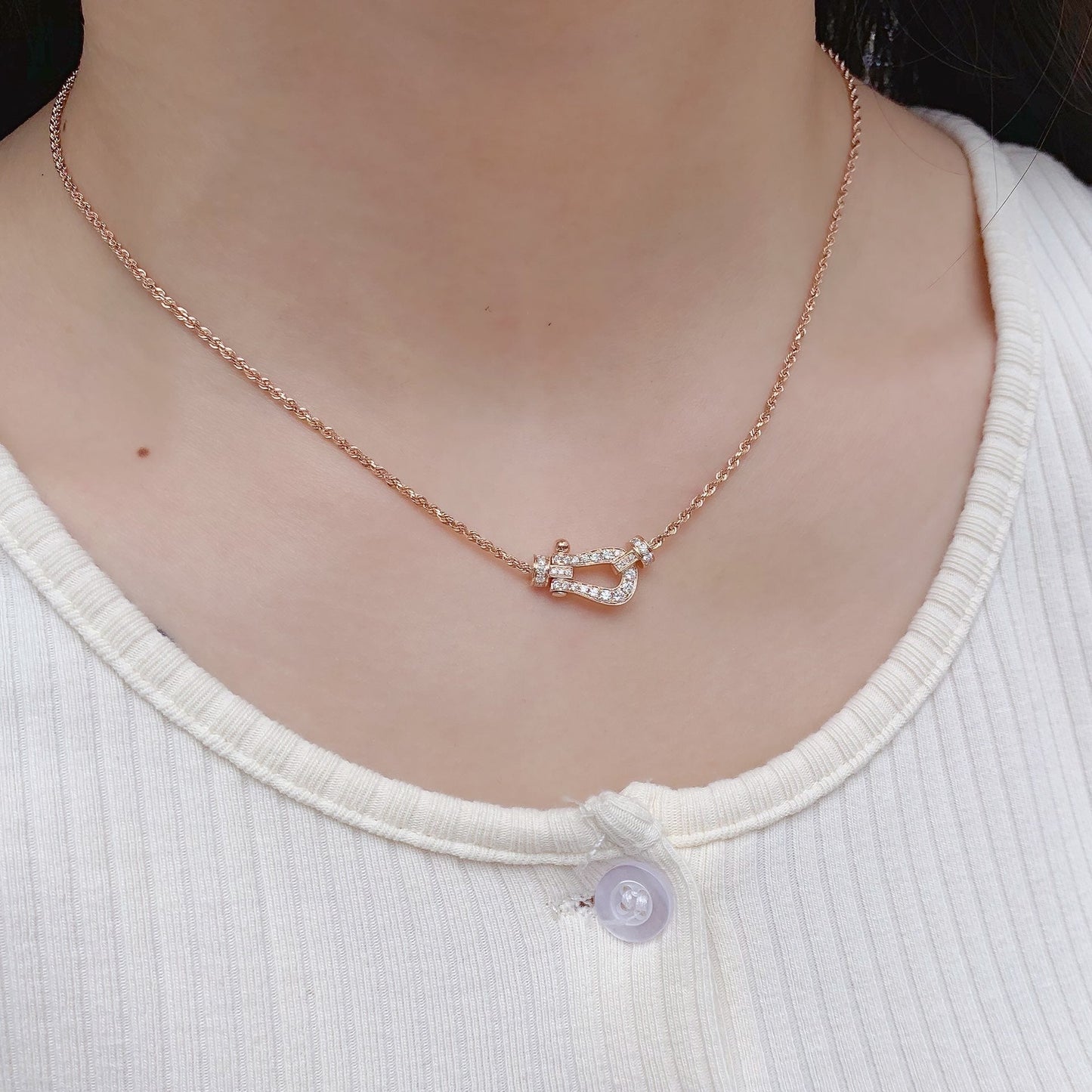 [グリッタージュエリー]フォース10 ピンクゴールド ダイヤモンドネックレス