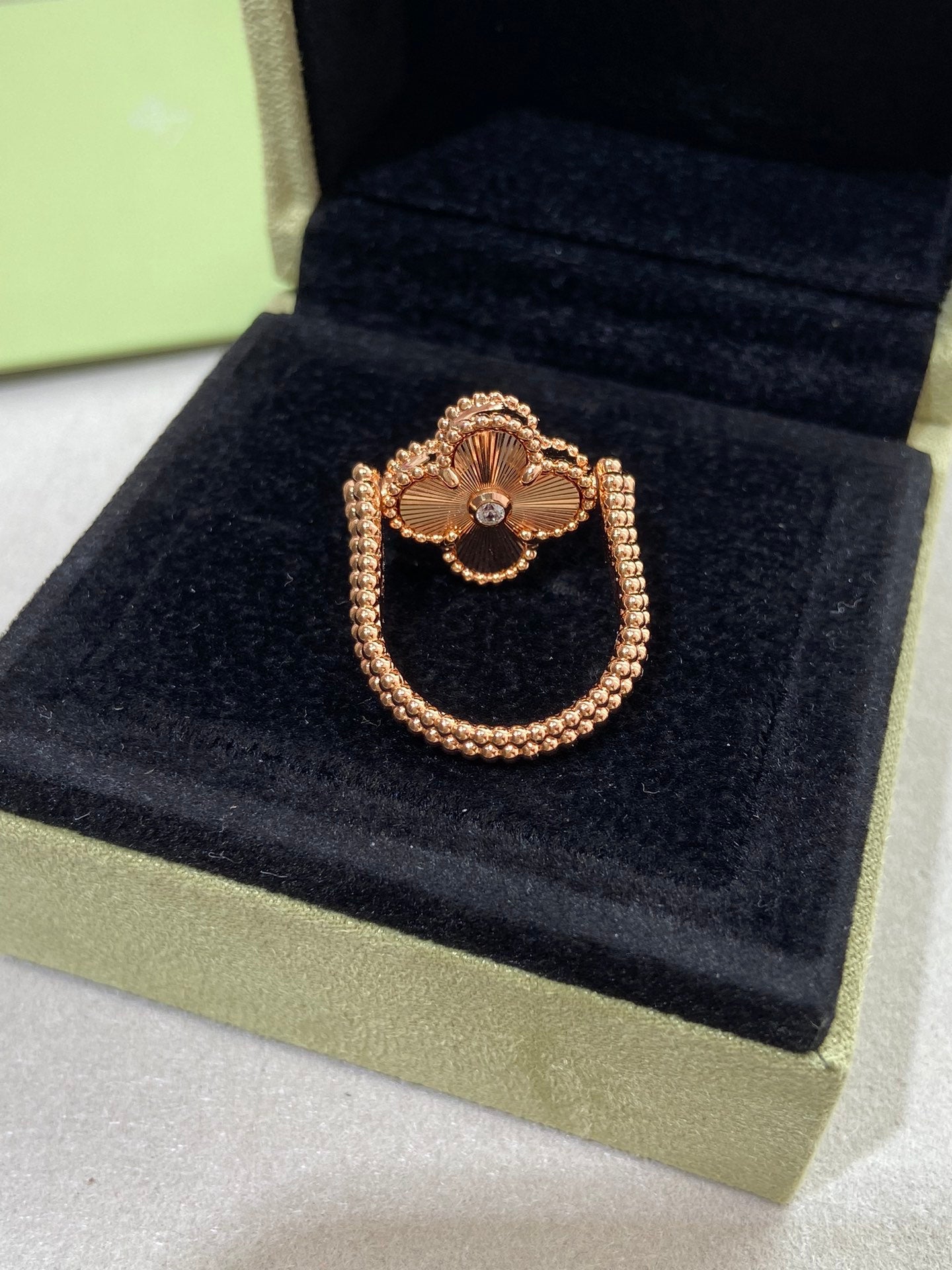 [Glitter Jewelry]CLOVER RIVERSIBLE ROSE GOLD RING