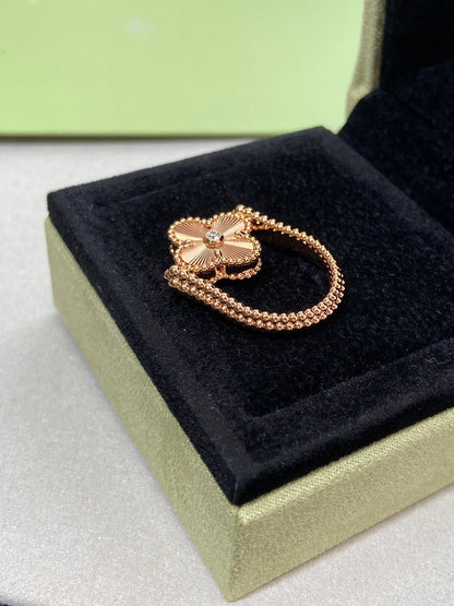 [Glitter Jewelry]CLOVER RIVERSIBLE ROSE GOLD RING
