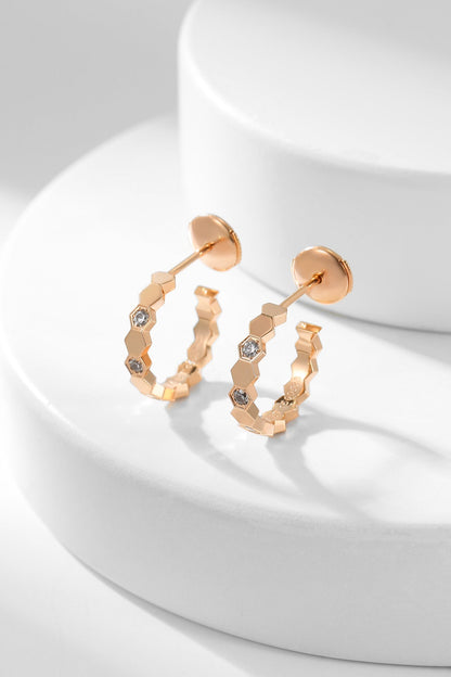 [Glitter Jewelry]BEE LOVE DIAMOND HOOP EARRINGS