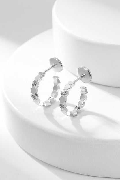 [Glitter Jewelry]BEE LOVE DIAMOND HOOP EARRINGS