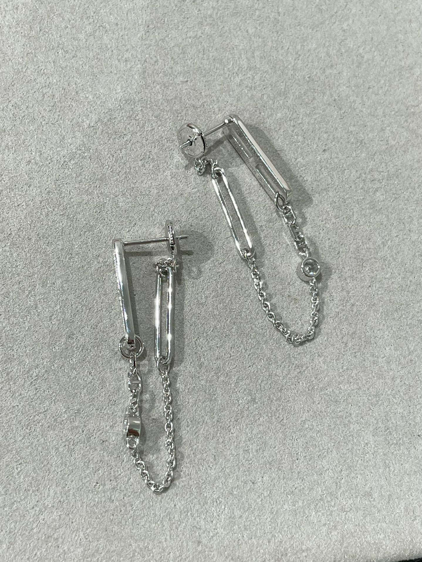 [グリッタージュエリー]チェーンカオスダイヤモンドドロップピアス