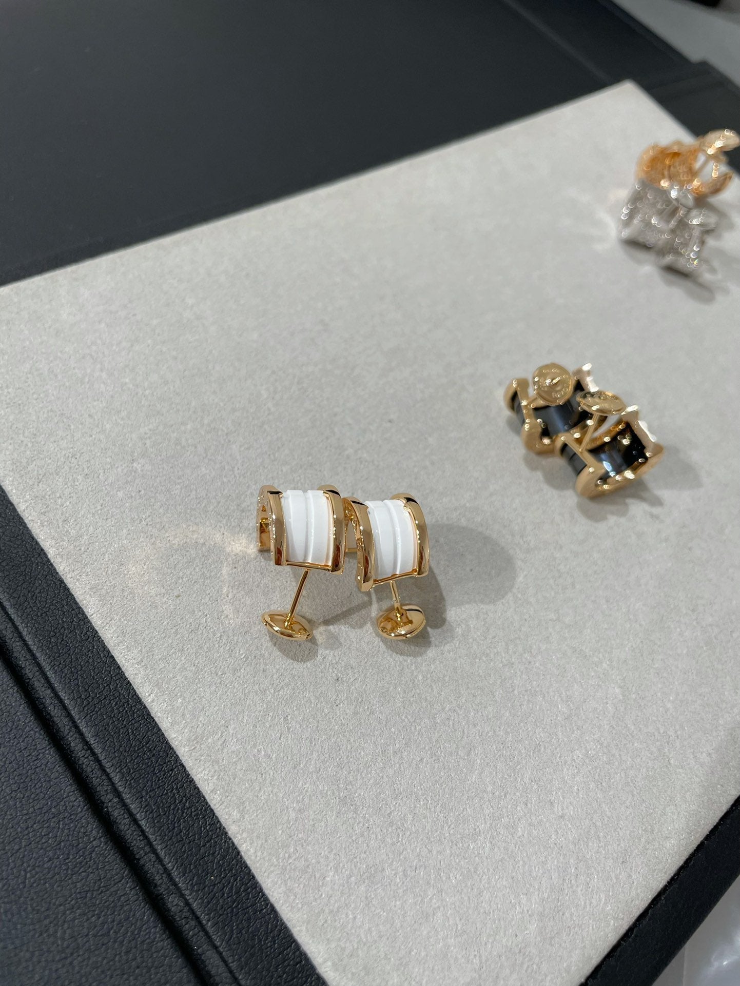 [Glitter Jewelry]ZERO 1 PINK GOLD CERAMIC EARRINGS
