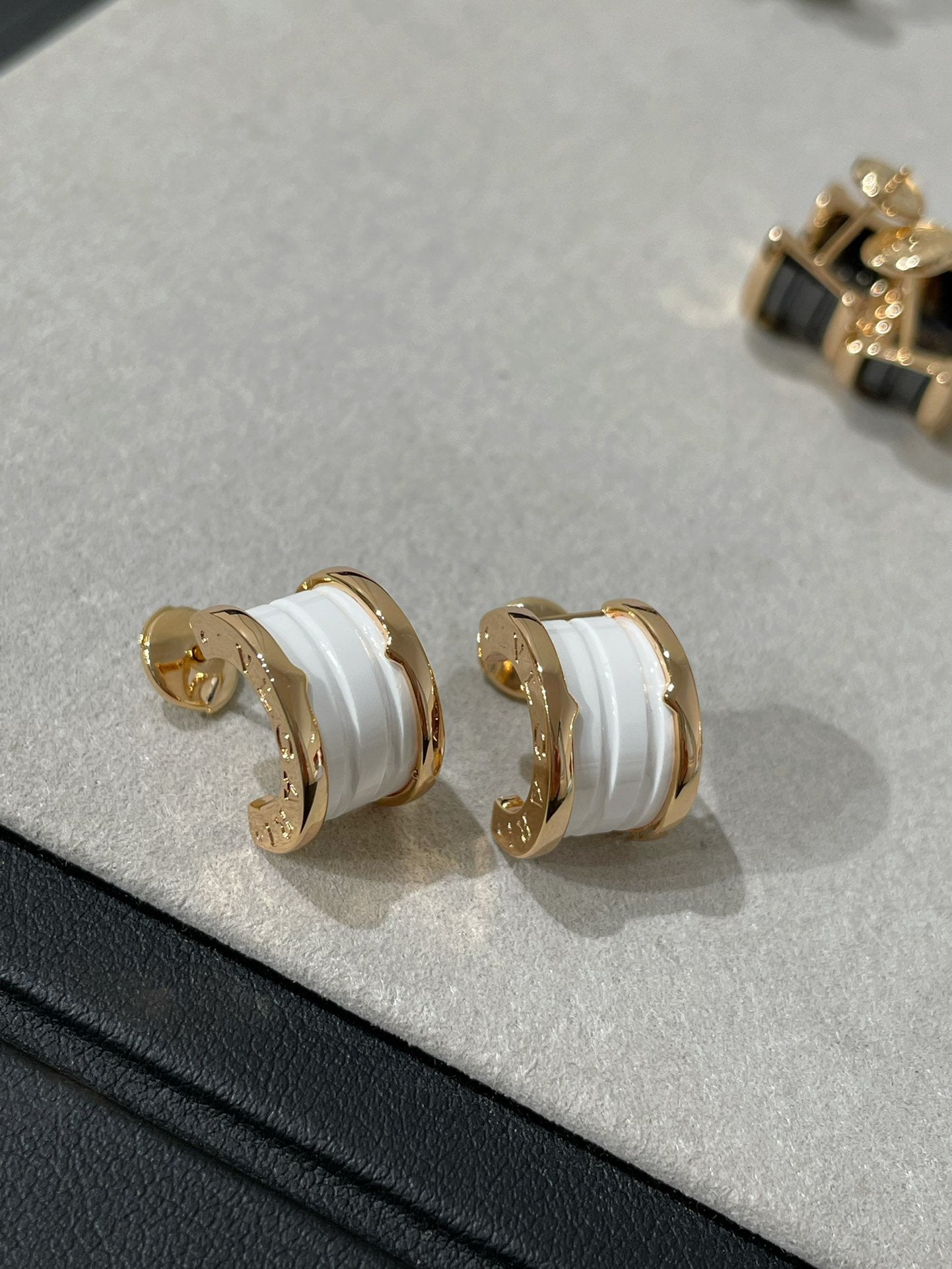 [Glitter Jewelry]ZERO 1 PINK GOLD CERAMIC EARRINGS