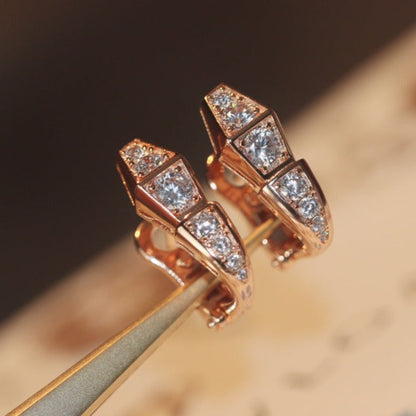[Glitter Jewelry]SERPENT PINK GOLD DIAMOND EARRINGS