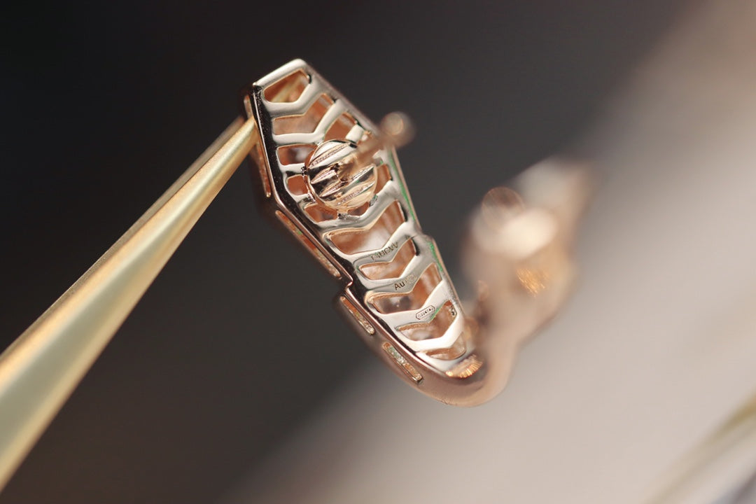 [Glitter Jewelry]SERPENT PINK GOLD DIAMOND EARRINGS