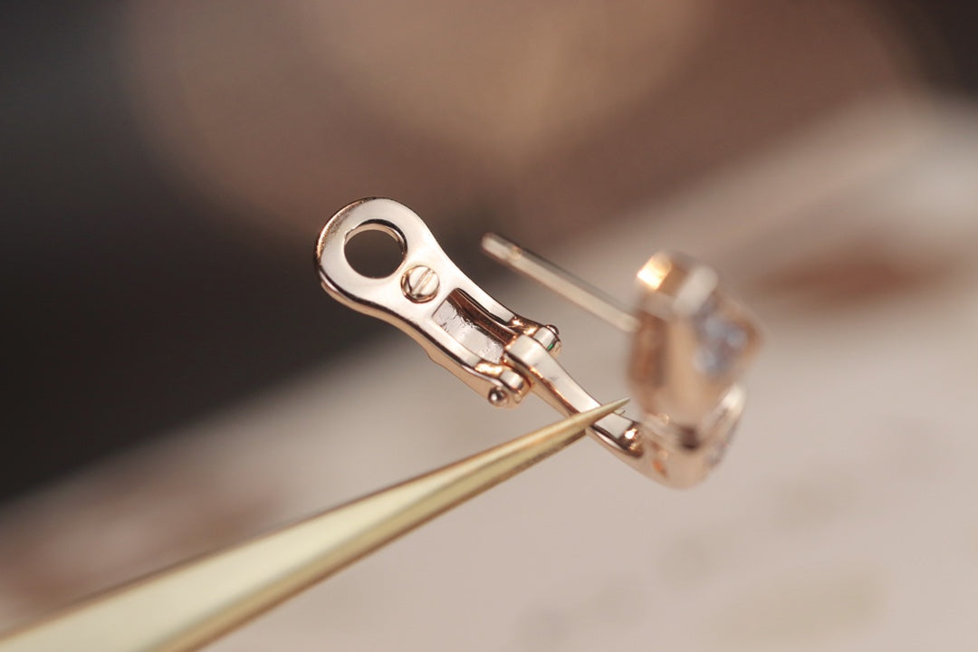 [Glitter Jewelry]SERPENT PINK GOLD DIAMOND EARRINGS