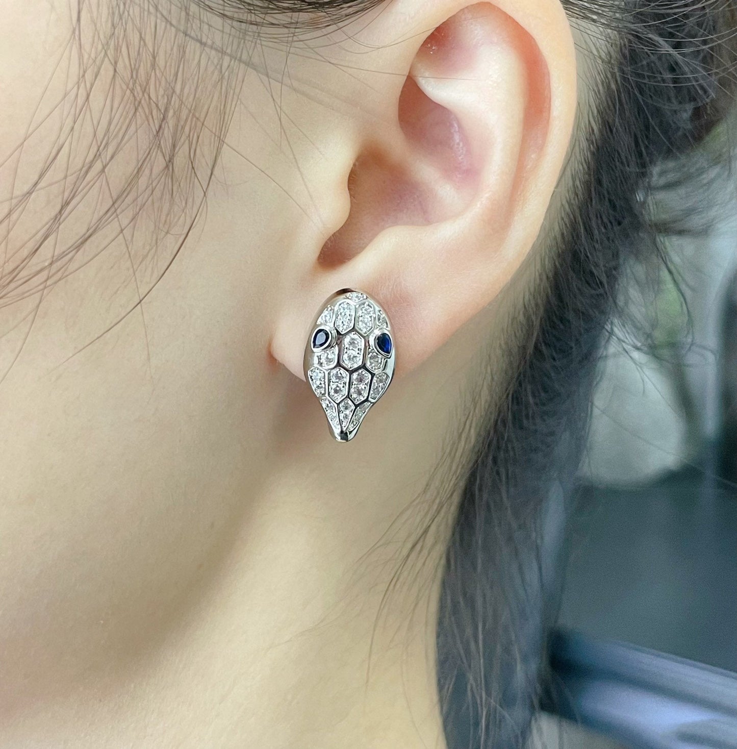 [Glitter Jewelry]SERPENT DIAMOND STUD EARRINGS