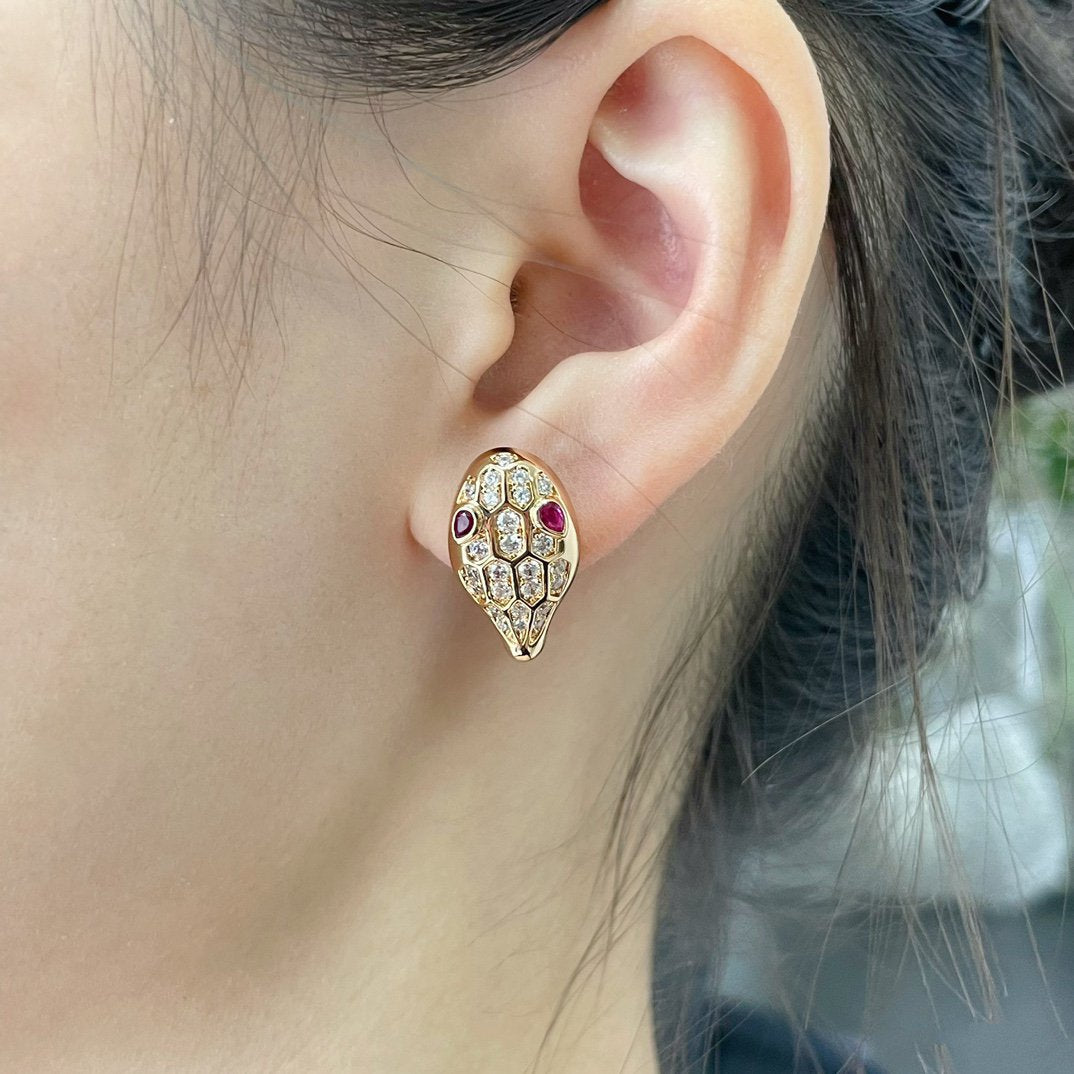 [Glitter Jewelry]SERPENT DIAMOND STUD EARRINGS