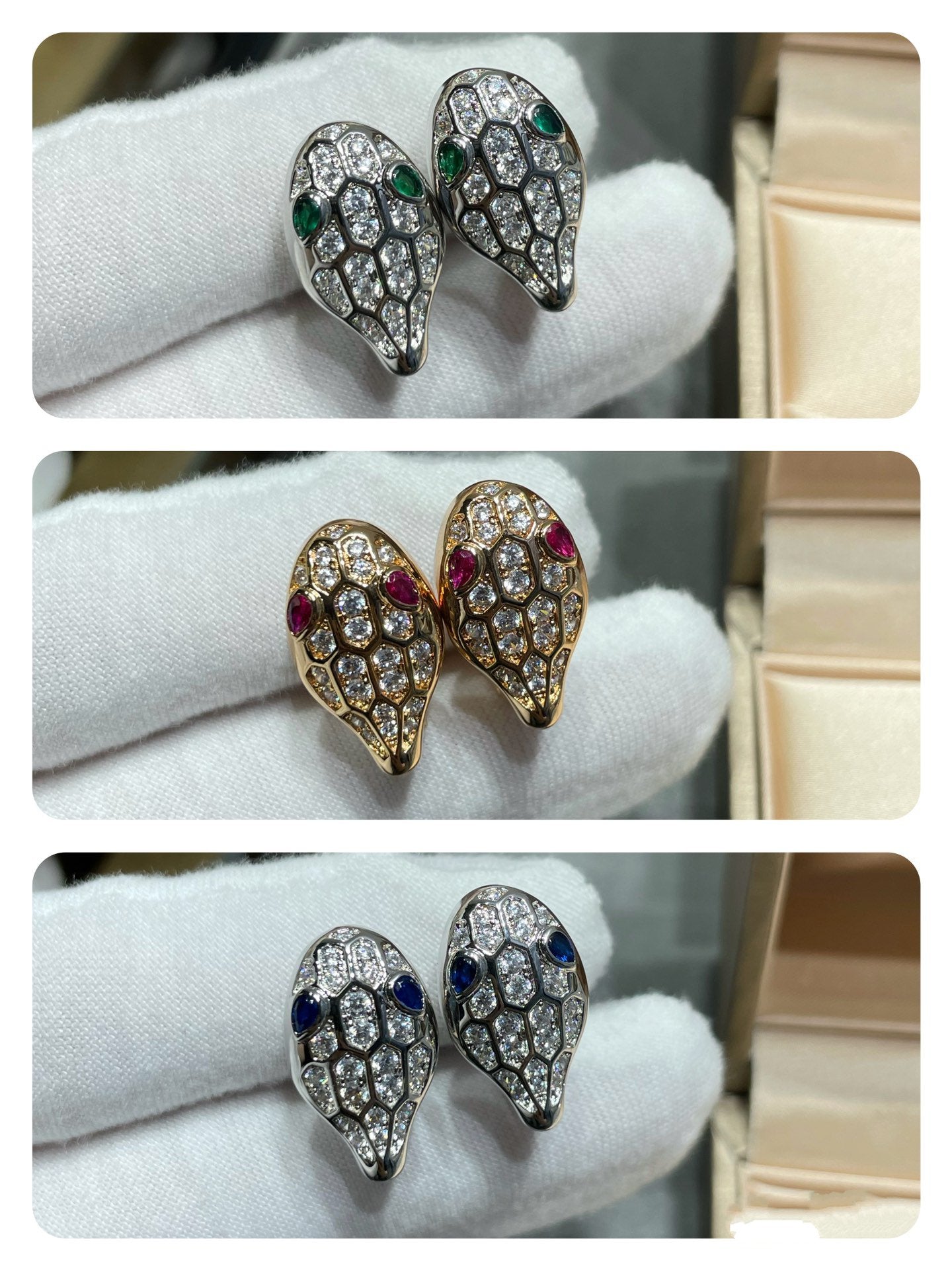 [Glitter Jewelry]SERPENT DIAMOND STUD EARRINGS