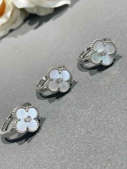 [Glitter Jewelry]CLOVER SILVER MOP DIAMOND RING