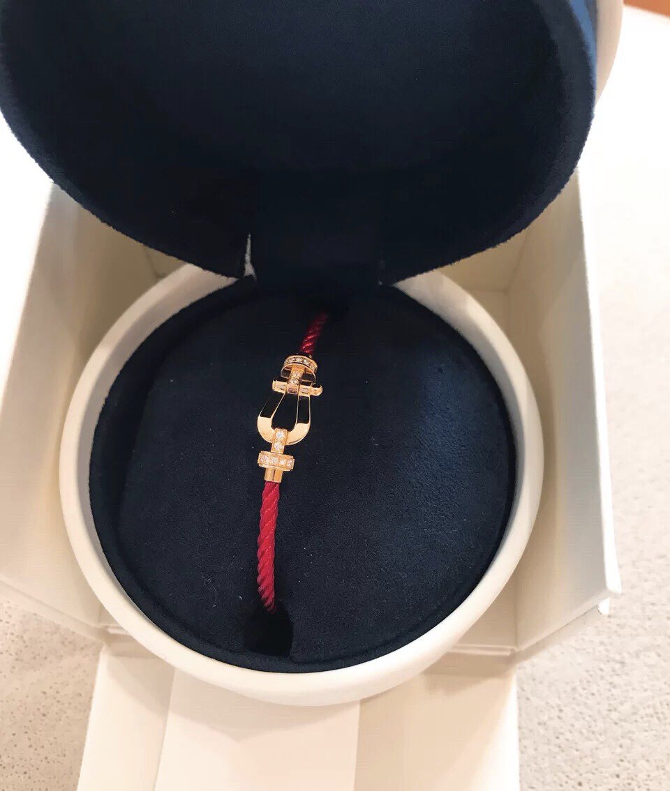 [Glitter Jewelry]FORCE 10 HALF DIAMOND PINK GOLD RED CORDERI LARGE AND MEDIUM MODEL