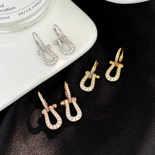 [Glitter Jewelry]FORCE 10 FULL DIAMOND DROP EARRINGS MEDIUM MODEL