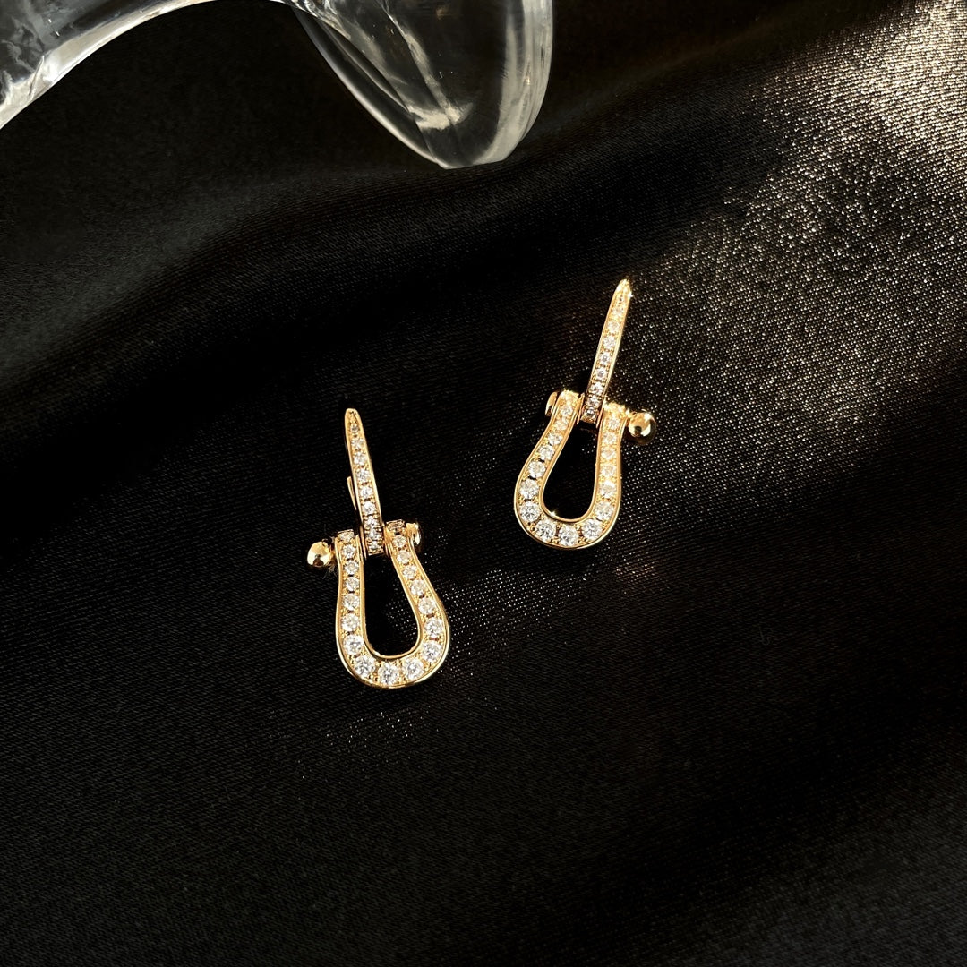 [Glitter Jewelry]FORCE 10 FULL DIAMOND DROP EARRINGS MEDIUM MODEL