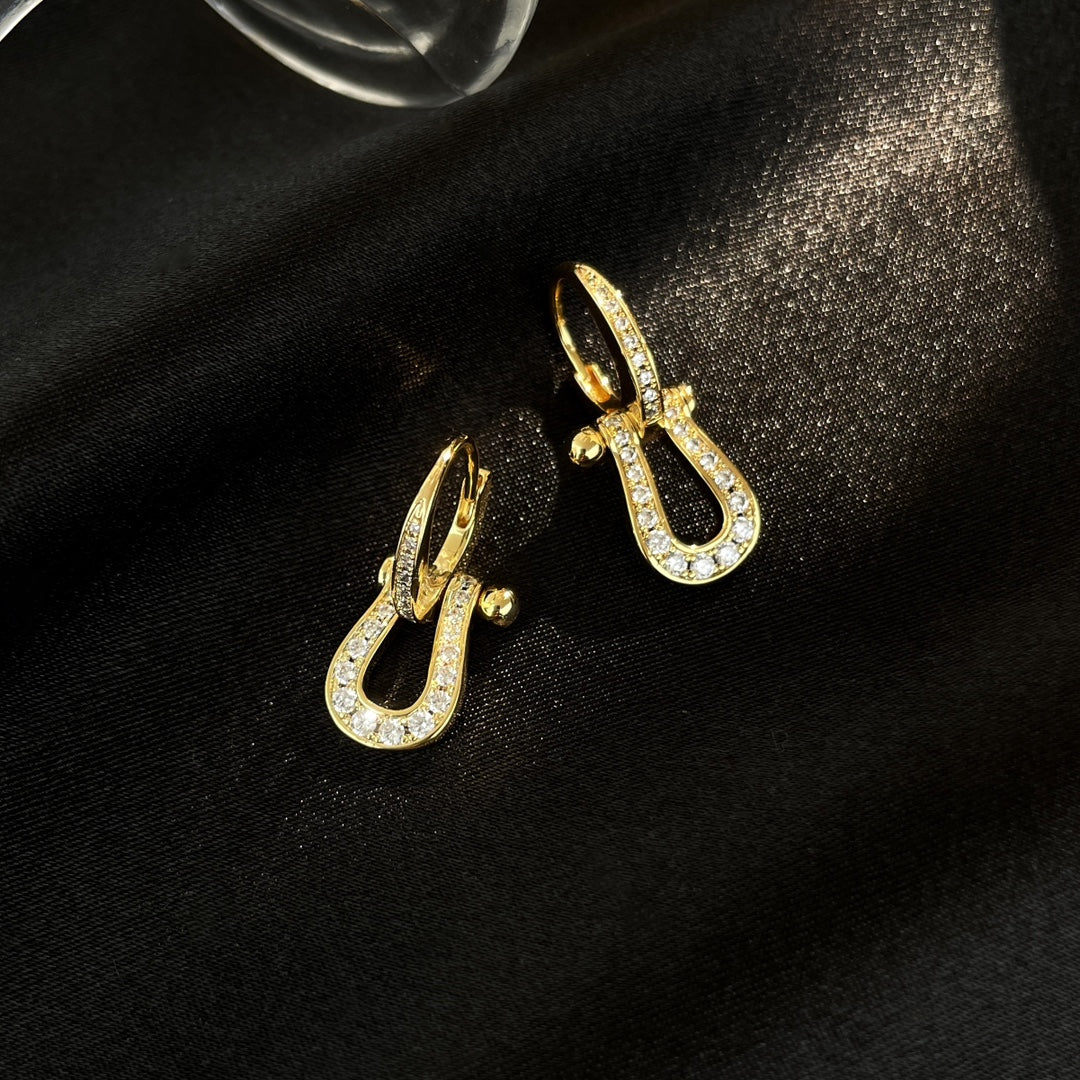 [Glitter Jewelry]FORCE 10 FULL DIAMOND DROP EARRINGS MEDIUM MODEL