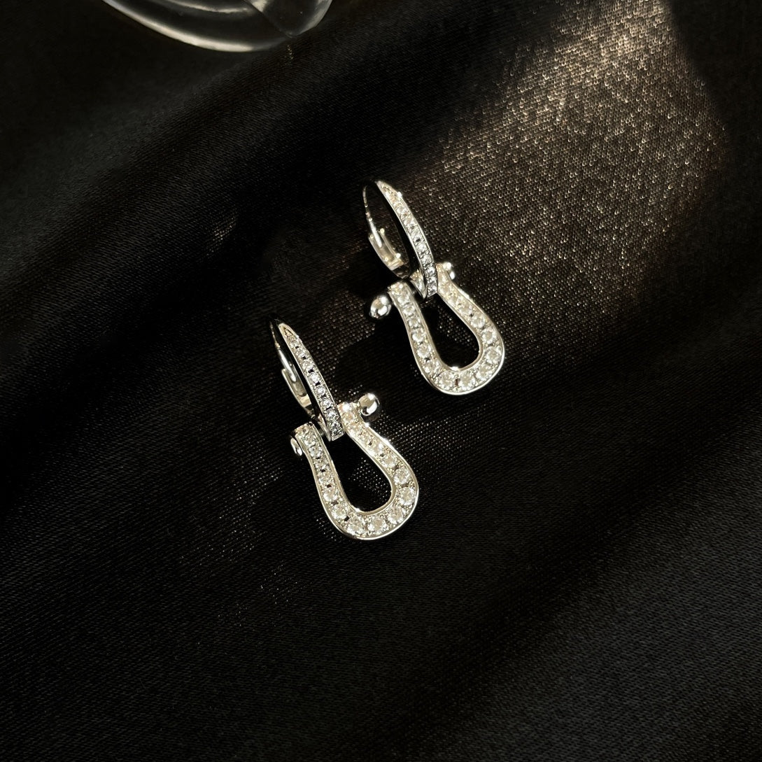 [Glitter Jewelry]FORCE 10 FULL DIAMOND DROP EARRINGS MEDIUM MODEL