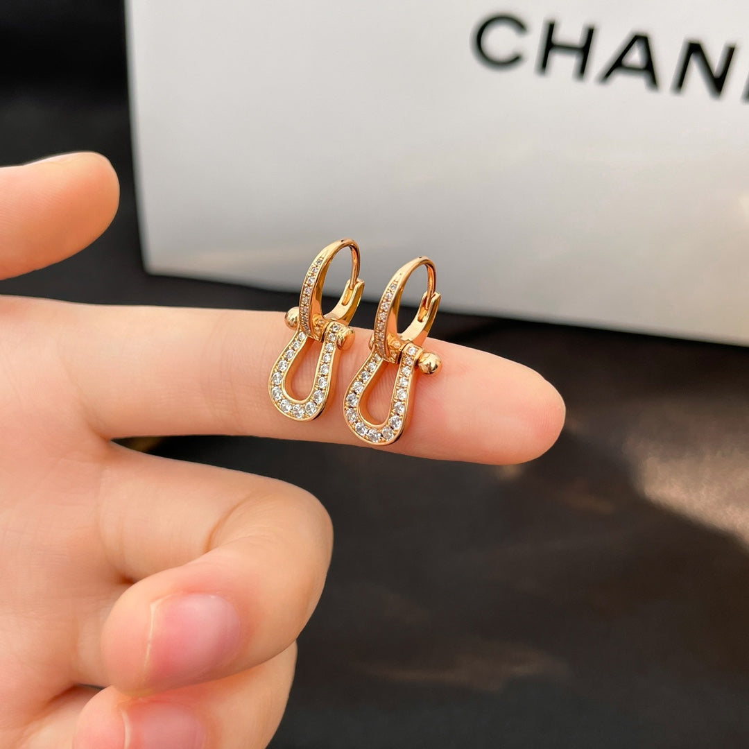 [Glitter Jewelry]FORCE 10 FULL DIAMOND DROP EARRINGS MEDIUM MODEL